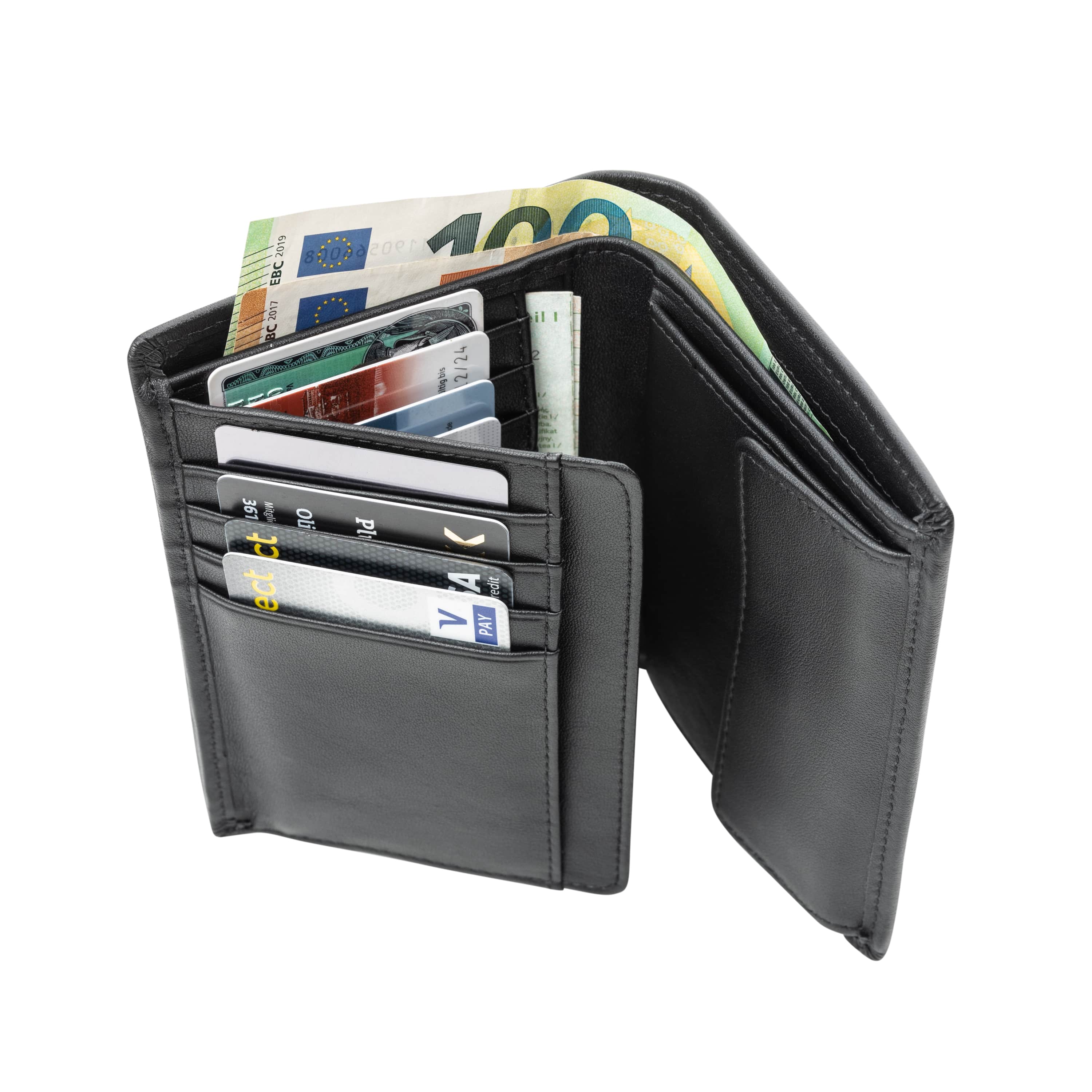 Vebon® Geldbörse aus Leder mit RFID Schutz